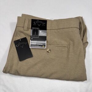 Callaway Shorts Mens 38 Khaki Chinchilla Moisture Wicking Stretch Lightweight 8"